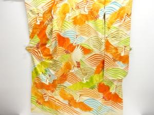 鶴模様織出し刺繍花嫁衣装掛下（比翼付き）